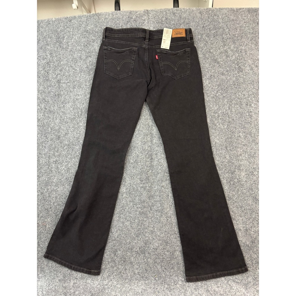 Levi's 518 Superlow Boot Cut Stretch Jeans Womens 11 Long Black Dark Wash NWT